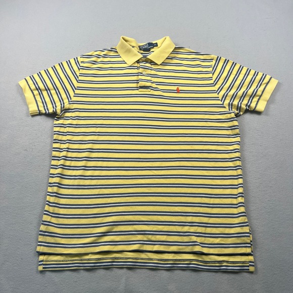 Polo Ralph Lauren Other - Polo Ralph Lauren Polo Shirt Mens XL Yellow Striped Cotton Pique Preppy Classic